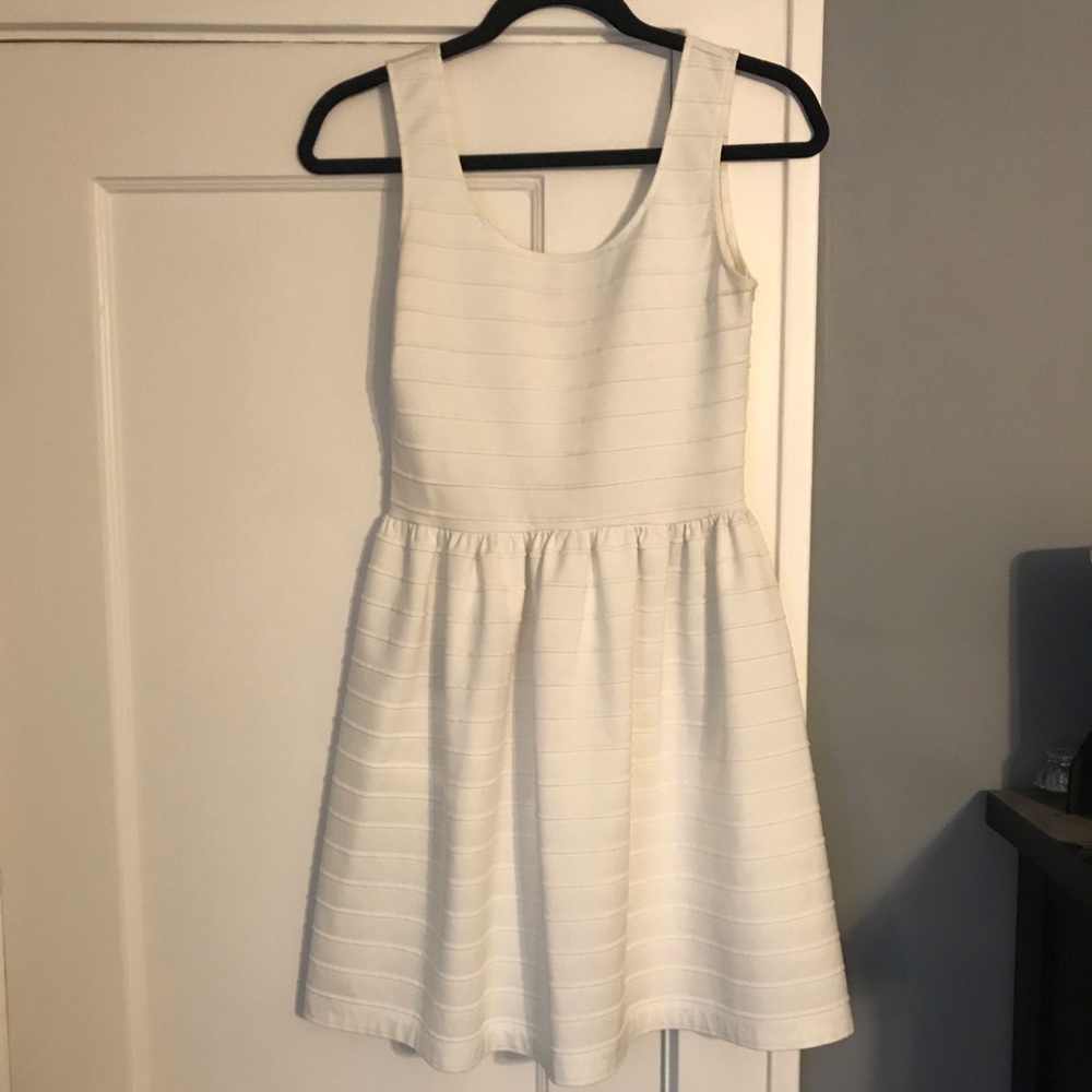 White fit and flare dress